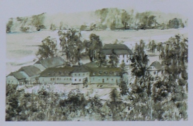 Pohlednice s obrázkem brány zámku v Hodkově, kterou každý dostal k diplomu.